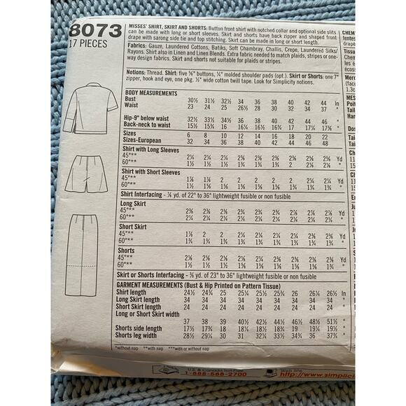 Simplicity sewing pattern 8073 top wrap skirt - Picture 4 of 5